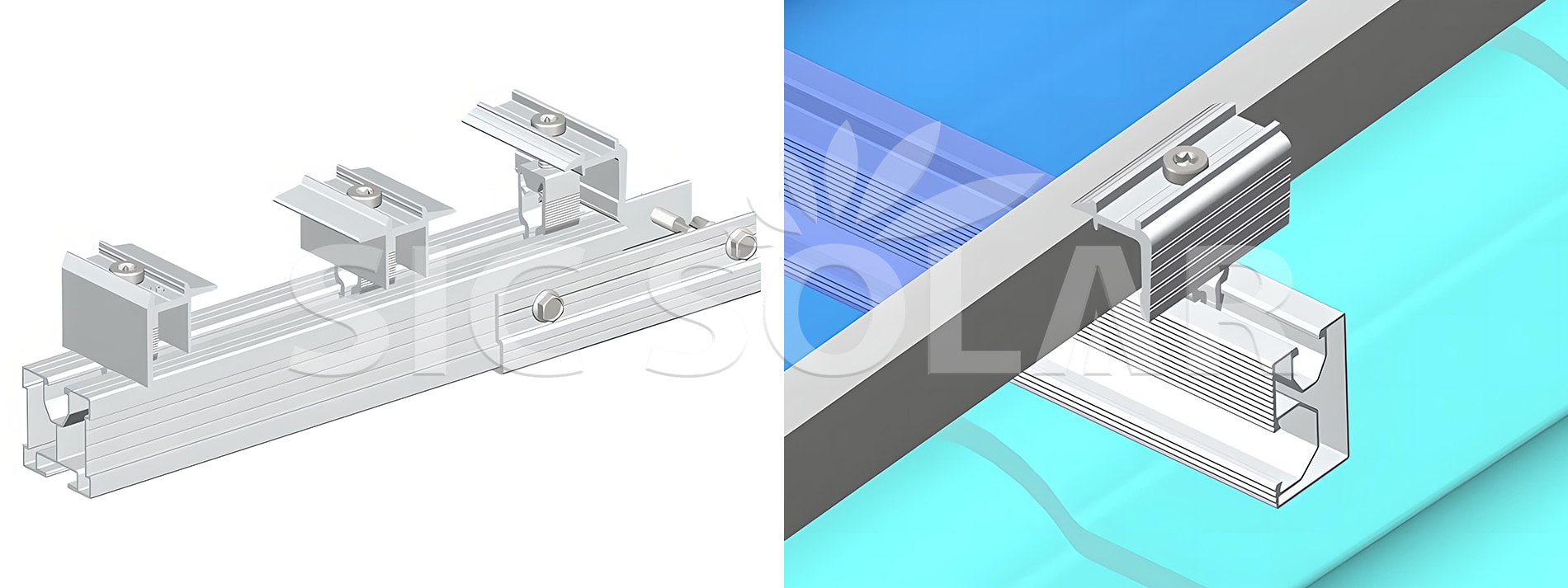 solar rail end clamp mounting